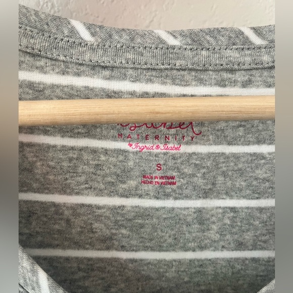 Isabel Maternity T Shirt Grey Striped Small - Picture 3 of 4
